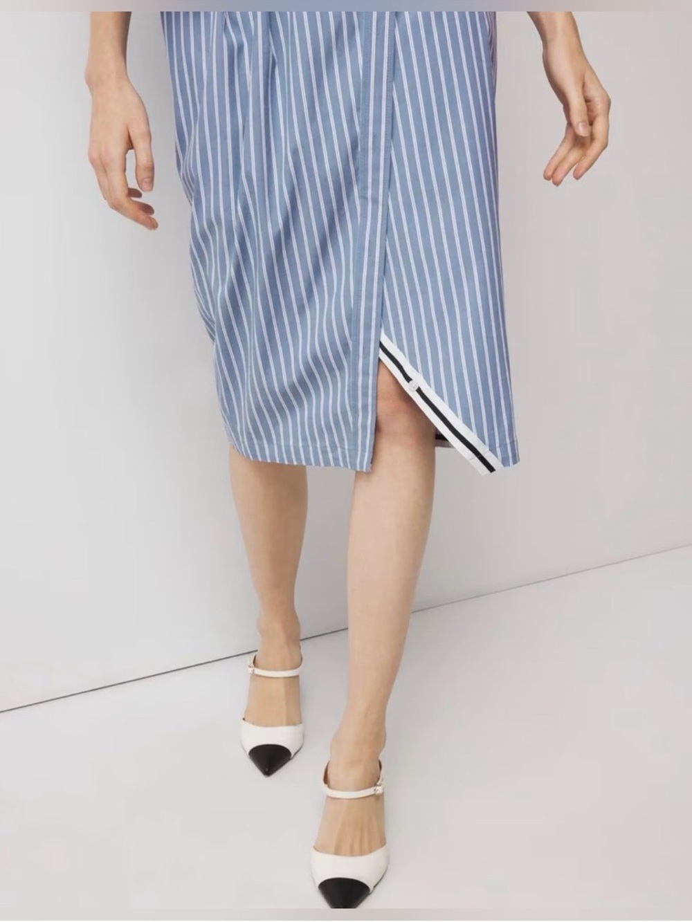 White House Black Market Women’s Asymmetrical Shirt Dress - Picture 3 of 8